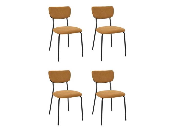 Lot de 4 Chaises Côtelées  Jules  78cm Jaune