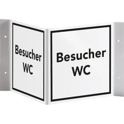 Schild I Tür-Nasenschild Besucher-WC, Kunststoff, 150x150mm