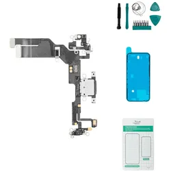 iPhone 16e Ladebuchse Mikrofon Schwarz - Set