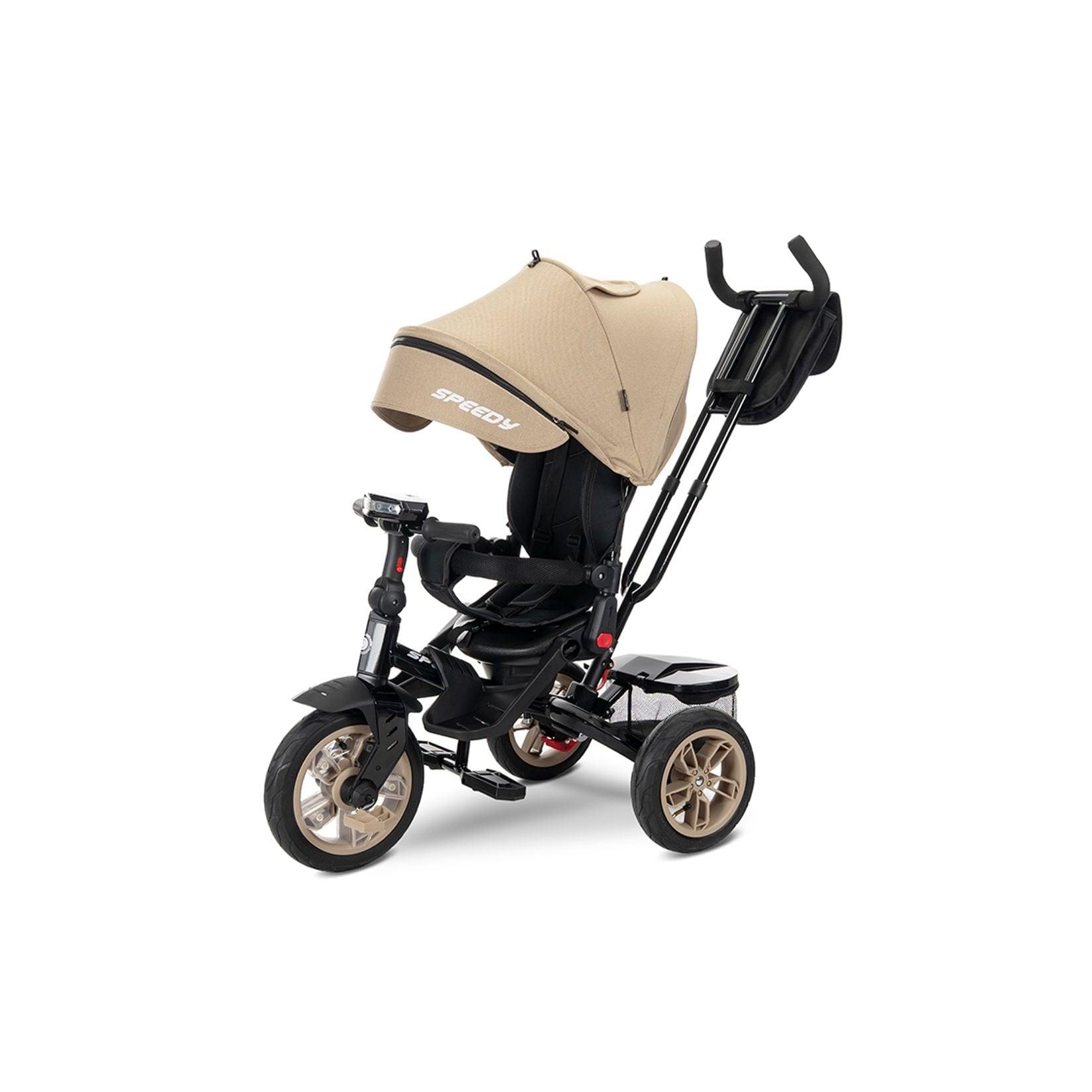 Lorelli Tricycle Speedy, Luftreifen, drehbarer Sitz, Musik, Licht, Schubstange beige-weiß