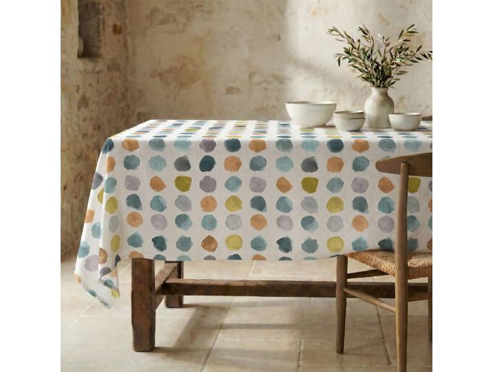 Nappe anti-taches 100% coton multicolore 200x155 cm