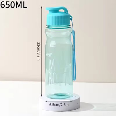 Uplifted Trends Portable Leak Proof Sports Water Bottle With Lid Transparent & Convenient For School blue