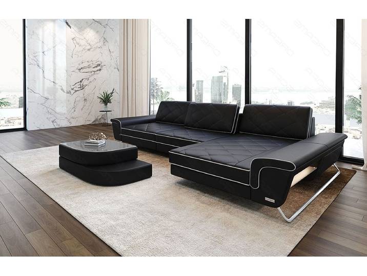 Ecksofa Bari Eleganz L-Form in Leder