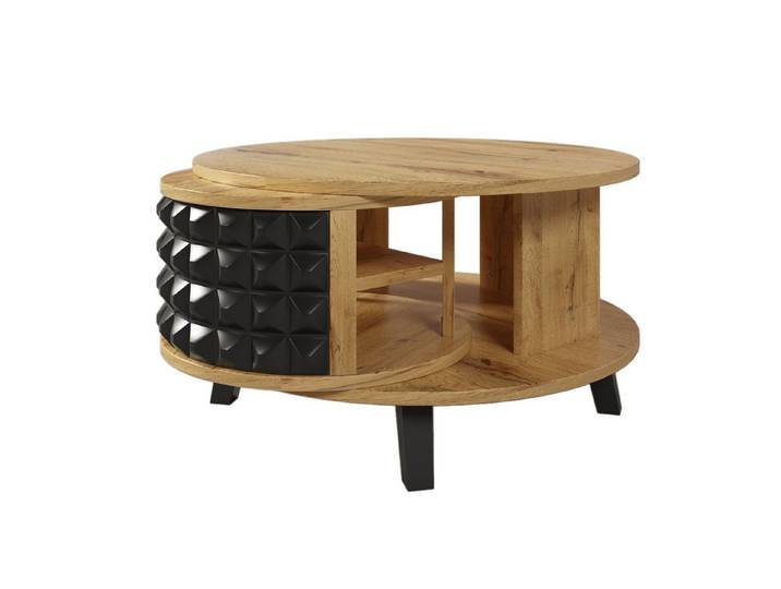 Odikalo Couchtisch Kaffeetisch Drehtisch Beistelltisch versteckter interner Ablage, 85,2*80*45,2cm
