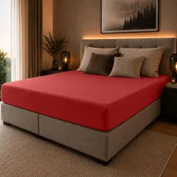 BettwarenShop Spannbettlaken für Boxspring Matratzen Ultra Stretch 160x200 cm | karmin - rot