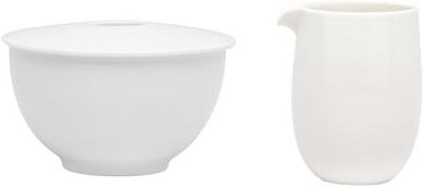 Red Vanilla Every Time White Sugar Bowl and Creamer Set