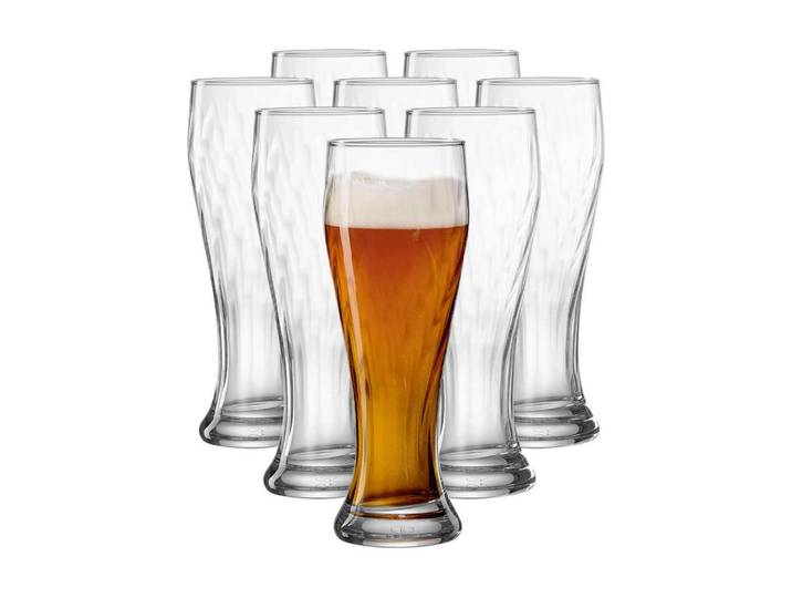 Ritzenhoff Breker Weizenbiergläser Noa transparent 0,5 Liter 8er Set, Transparent, Glas, Gläser, Biergläser