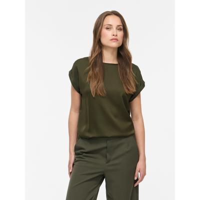 Vila "VIELLETTE S/S SATIN TOP - NOOS" Kunstfaser, regular fit