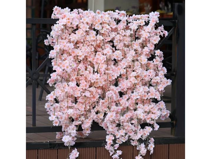 Guirlande de fleurs artificielles de cerisier Sakura à suspendre, fausse guirlande florale pour la maison, le jardin, l'arche de mariage, la fête, décoration murale, arrangement
