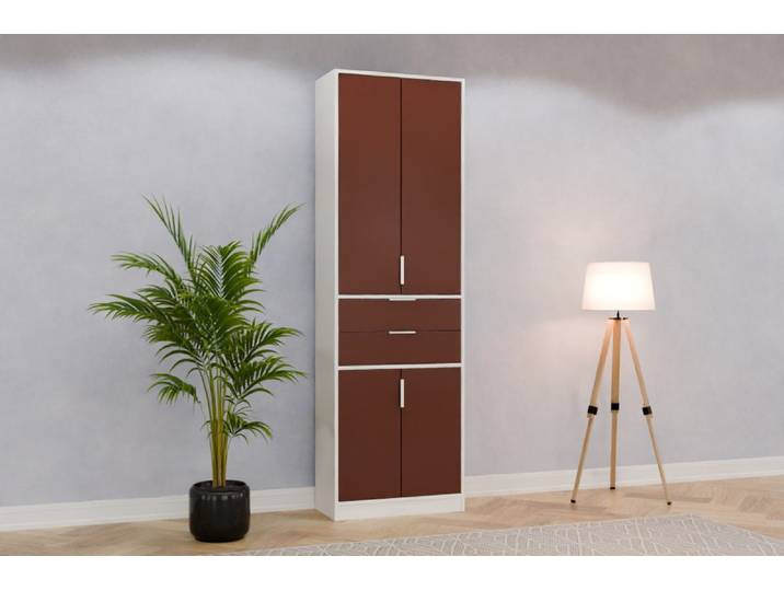 Badezimmer Hochschrank nach Maß - RAL 8015 Kastanienbraun - 240x76x36cm - Individuell konfigurieren