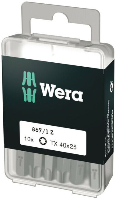 Wera 867/1 DIY Embouts TX, TX 40 x 25 mm, 10 pièces (05072412001)