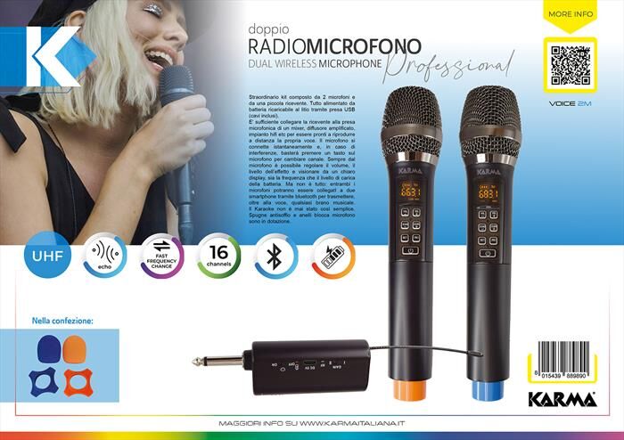 KARMA Microfono A Condensatore Voice 2m-nero