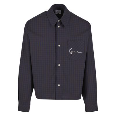 Langarmhemd KARL KANI "Karl Kani Signature Check Boxy Shirt", Herren, Gr. XXL, US-Größen, braun (schwarz braun, sand, check), 100% Baumwolle, Hemden