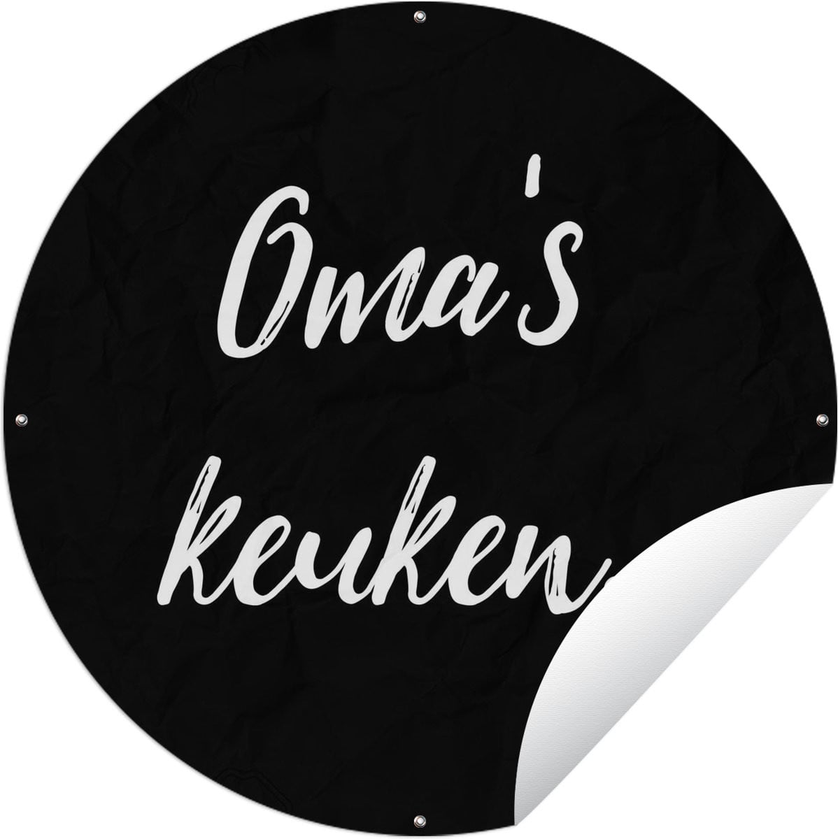 Ronde Tuinposter Tuincirkel Koken - Oma's Keuken Spreuken - 60 x 60 cm