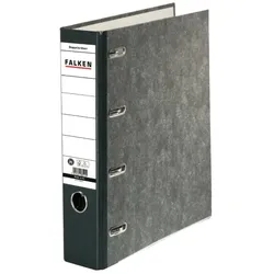 Falken Doppelordner - 2x A5 quer, 70 mm, Wolkenmarmor, schwarz