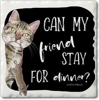 Counterart Absorbent Stone Coasters - My Friend - Set of 4 - 4x4x265