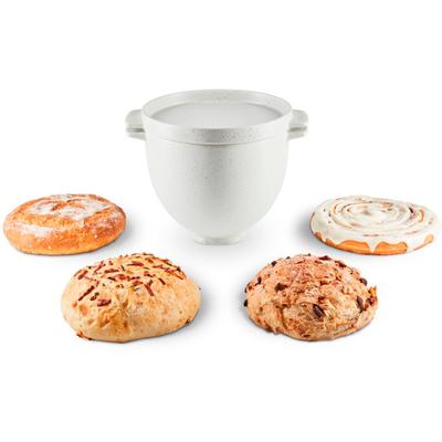 KITCHENAID Schüssel "5KSM2CB5BGS", grau (hellgrau, weiß), B/H/L: 22,6cm x 19cm, Schüsseln, mit Backdeckel, Schüssel