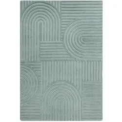 Handgetufteter Wollteppich in Pastellfarben `Leven Blake` . Farbe: Türkis, 160x230 cm | Kadima Design