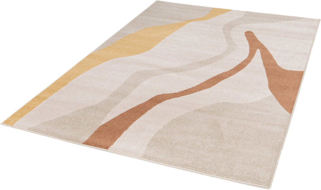 Ivy Bronx Abstract Area Rug Cream;Orange Rectangle 120 x 170 cm
