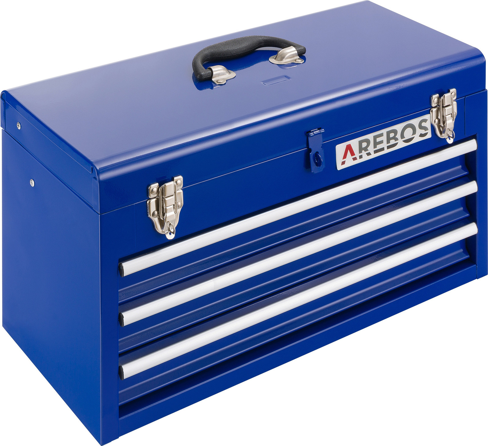 Arebos gereedschapskist met 3 lades, blauw, 8,2 kg