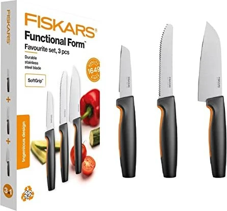 FISKARS Functional Form Set mit beliebten Messern, 3 Messer