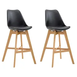 CLP 2er Set Barhocker Cannes Kunststoff schwarz/natura