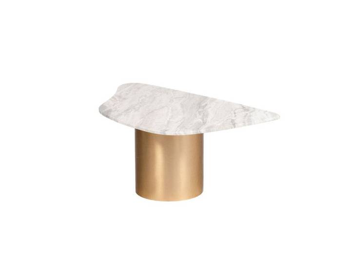 Table basse rectangulaire effet marbre et métal doré L120 cm Nova - Amadeus