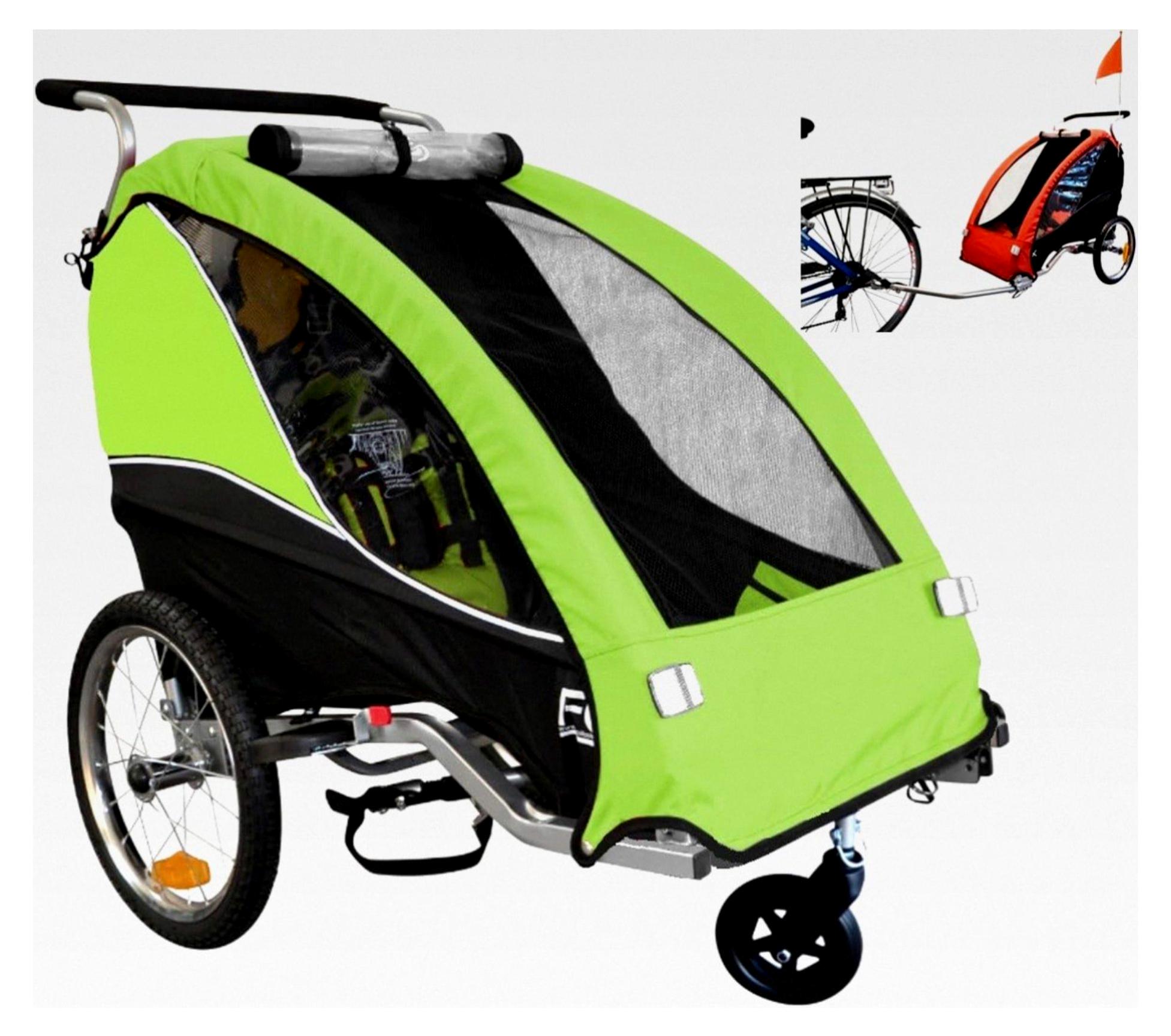 Fox - Klappbarer Kinderwagen und Fahrradanhänger, 2-in-1 Jogger für 1 Kind, Leicht und Stabil, Ideal als Kinderanhänger