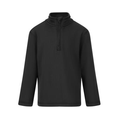Fleeceshirt ZIGZAG "Irwin", Jungen, Gr. 116, schwarz, 92% Polyester, 8% Elasthan, unifarben, normal, hoch geschlossener Ausschnitt, Shirts, mit angenehmer Passform