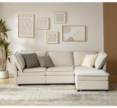 "HULALA HOME Rebeca 97""W Modern Oversized Storage Sectional Sofa with Ottoman"