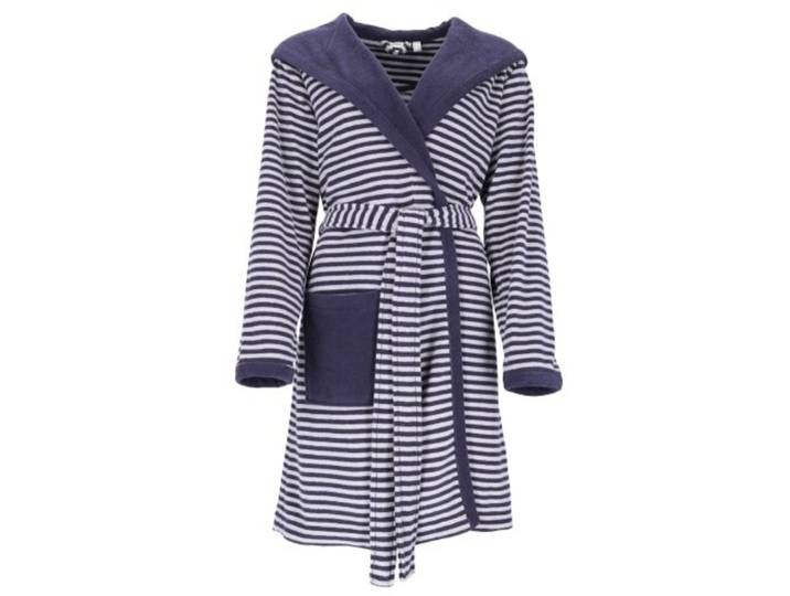 Esprit Bademantel Striped Hoody XS Navy Blue Baumwolle XS