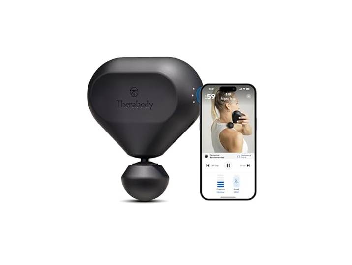 Theragun Mini 2.0 Draagbaar massagepistool voor diep weefsel, verlicht spierpijn nek, rug, benen, handen, schouders, voeten (zwart)