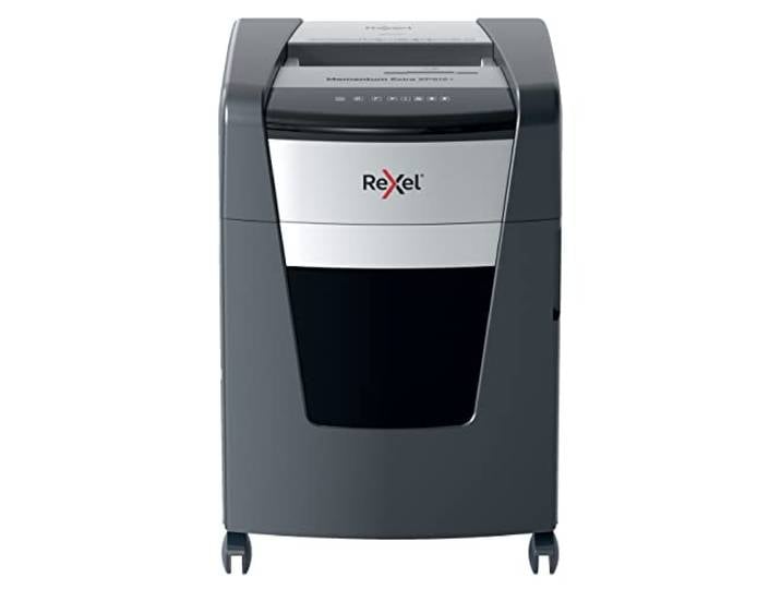 Rexel Aktenvernichter Momentum Extra XP512+, Mikroschnitt, 13-12 Blatt A4 (70-80 g/m²) Kapazität, Sicherheitsstufe P5, Anti-Papierstau-Technologie, 45L Abfallbehälter, Schredder, schwarz, 2021512MEU