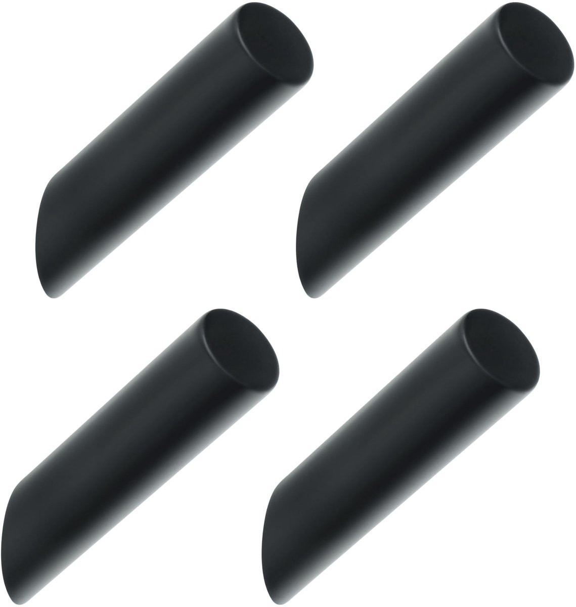 Dailygoods Mooche set van 4 roestvrijstalen wandhaken, zwart