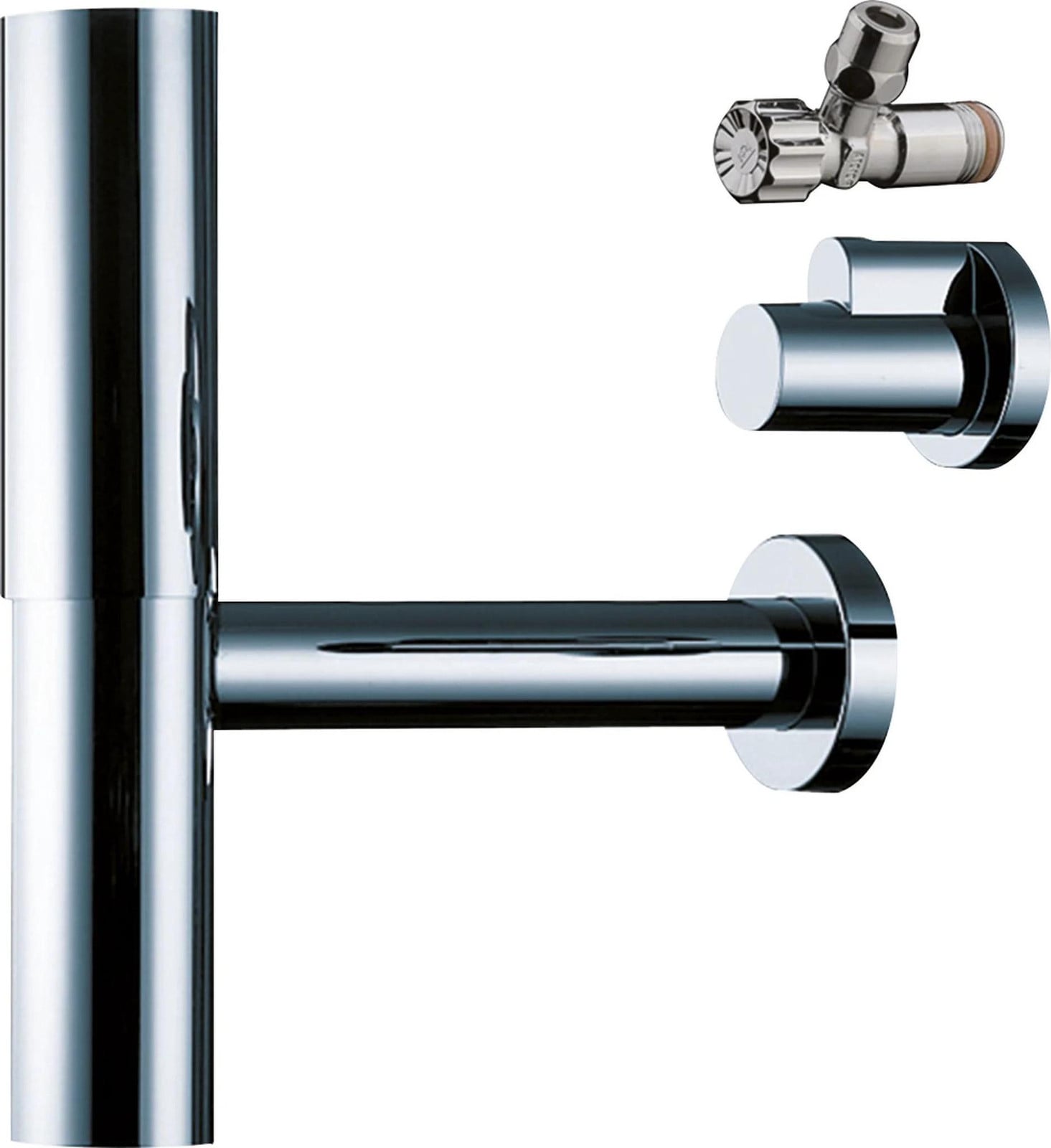 Hansgrohe Siphon Flowstar volledig verchroomd met twee hoekventielen en schuifregelaars 52120000