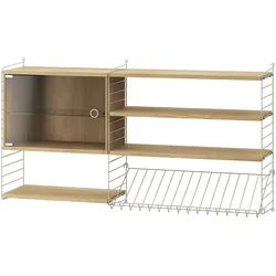 Wandregal Hängeschrank Glas Beige Eiche