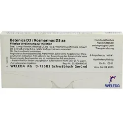 BETONICA D 3/Rosmarinus D 3 Ampullen 8 ml