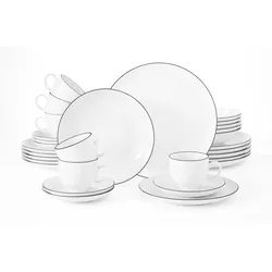 DKG utils Kombiservice 30-teilig - Seltmann Weiden Lido - Dekor Black Line - 1 Set