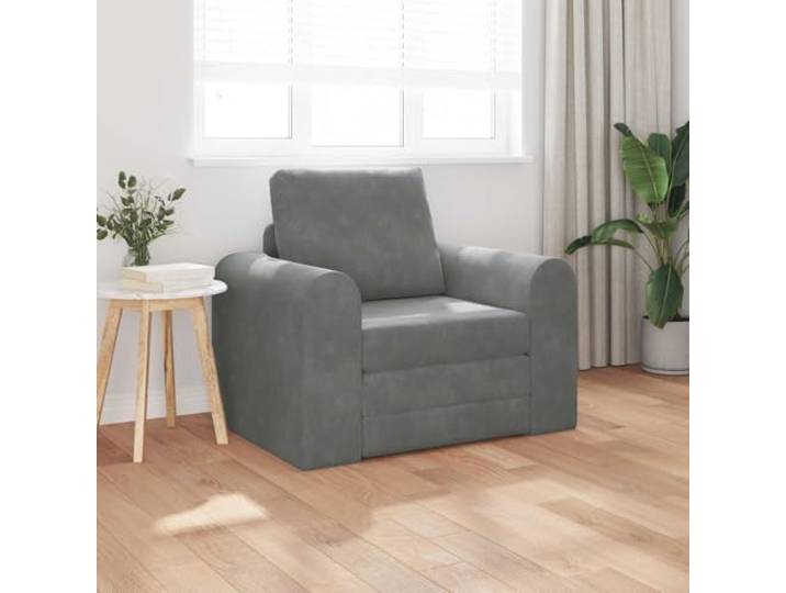 KTHLBRH Schlafsofa aus Samt, Dunkelgrau, 98 cm Kompakt für Wohnzimmer, minimalistisches Design, weiche Oberfläche, 3-Sitzer