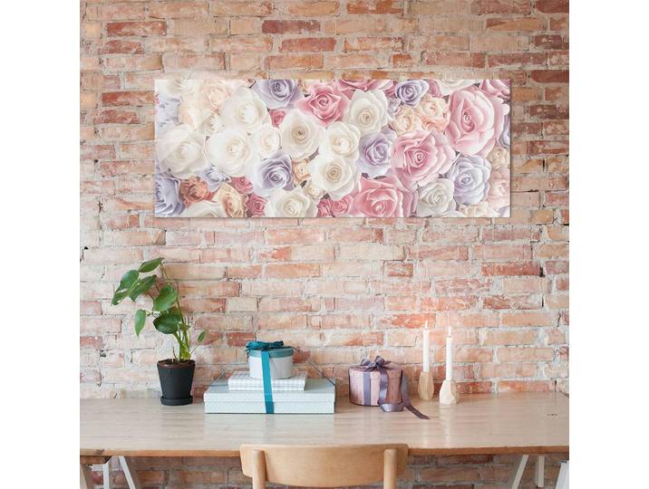 Bild Pastell Paper Art Rosen Ultraklares DIAMANT® Museum-Weißglas ESG Sicherheitsglas nach DIN EN 12350-1 Sichere, leicht abgerundete