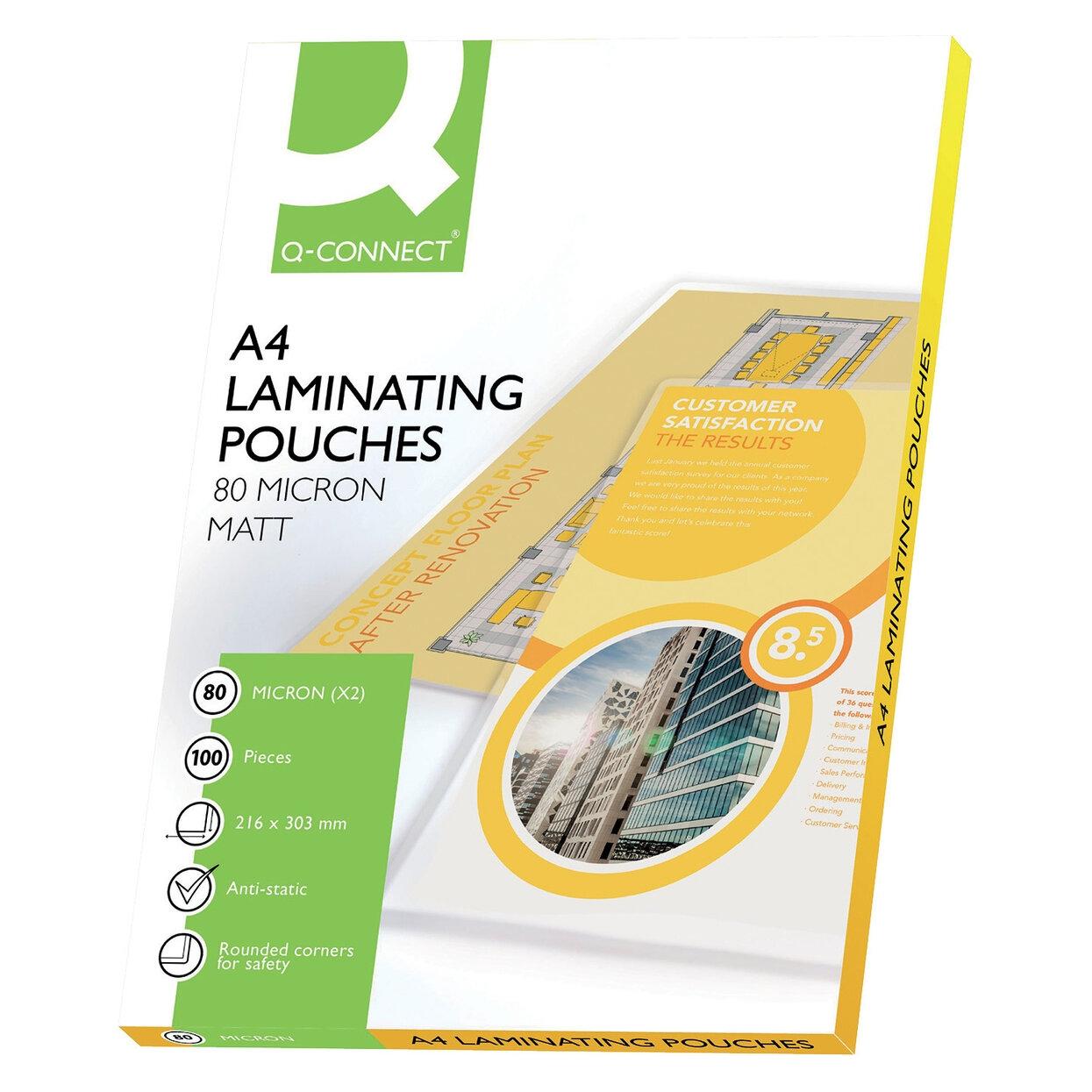 Q-Connect Laminierfolientasche A4 (A4, 100 Stk., 80 µm) (KF24057)