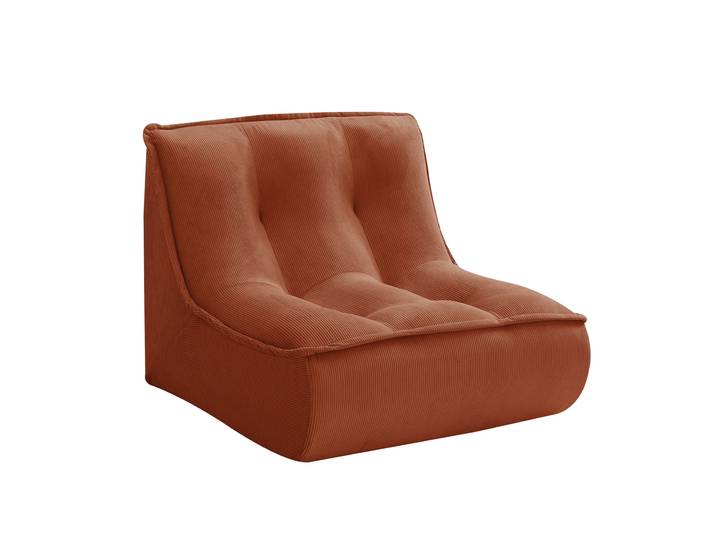 Oviala - Fauteuil compressé en velours côtelé type chauffeuse