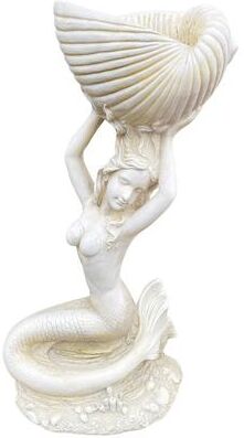 Santas Workshop Inc "23.5"" Coldcast Mermaid with Shell Antique White"