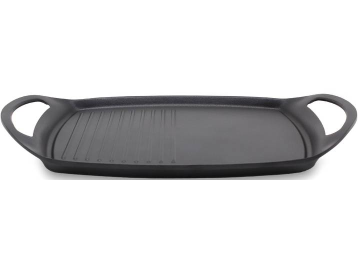 Grillplatte KRÜGER Delta , schwarz, B:29cm H:1,5cm L:47cm, Aluguss, Grillroste, Grillplatte, aus Aluminiumguss, für Induktions-Kochfelder geeignet, 47 x 29 cm