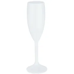 Relaxdays Sektgläser Kunststoff, 6er Set, bruchfest & BPA-frei, Mehrweg Champagner Gläser, 160 ml, Sektbecher, weiß