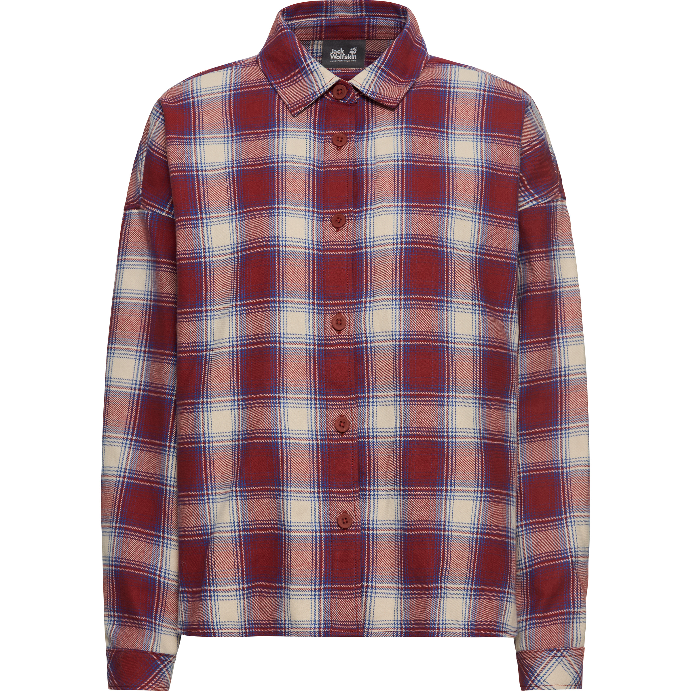 Jack Wolfskin Baja Flannel Damen Blusen rot Größe XS Lifestyle Hautfreundlich