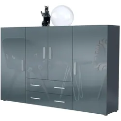 HIGHBOARD Nora Türen in Grau Hochglanz