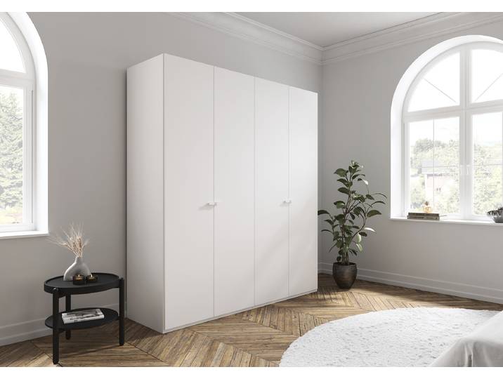 Drehtürenschrank Liora 201cm Weiß/Alpinweiß Classic