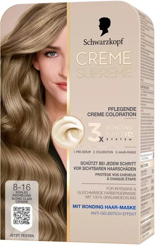 Creme Supreme - Coloration 8-16 Kühles Aschblond, 1 Stück, - Kühles Aschblond