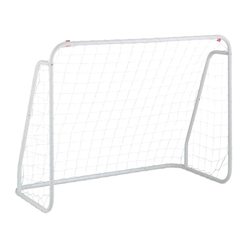 Relaxdays Voetbaldoel met veiligheidsnet, wit